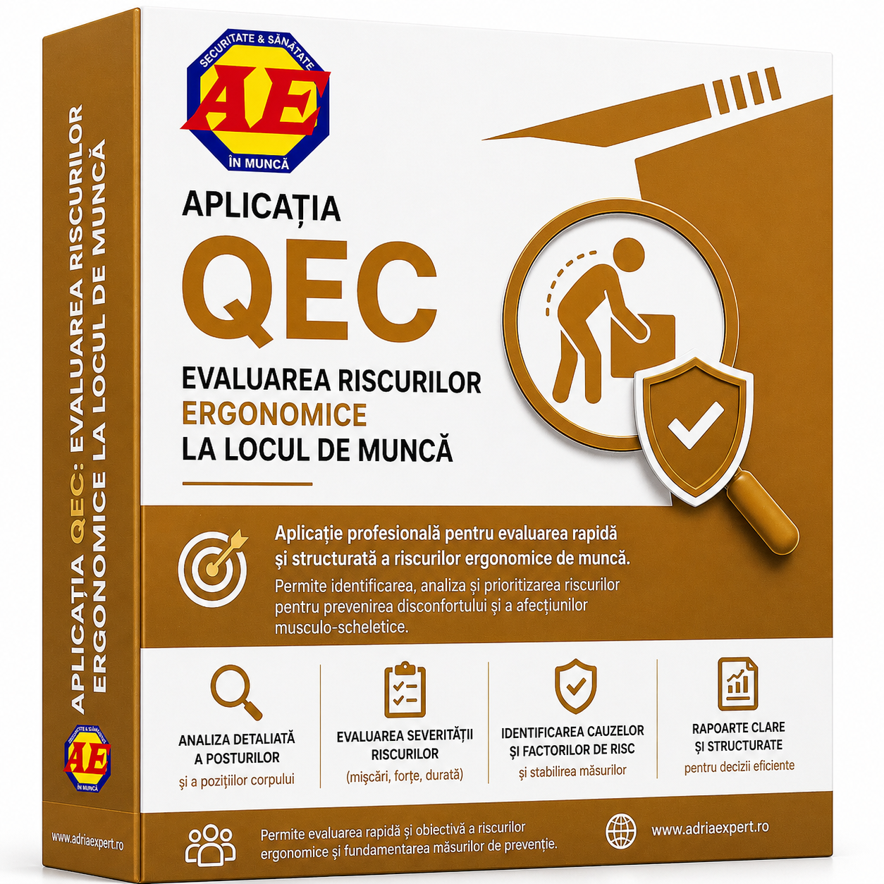 Interfața aplicației QEC Manager pentru evaluarea riscurilor ergonomice